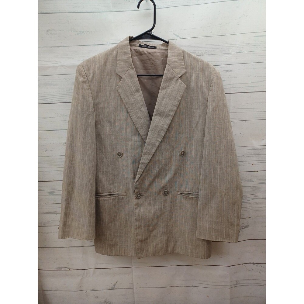 Boys Double Breasted Blazer Sz 18 Preppy Beige Classic